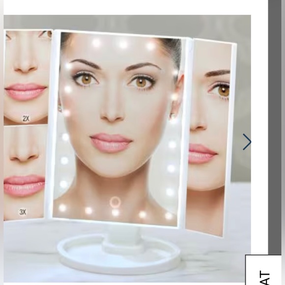 Tri-fold Makeup Mirror by Idea works, new in box, black - Picture 4 of 8
